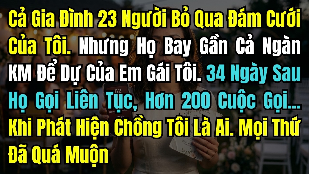Cả Gia Đình Bỏ Qua Đám Cưới Của Tôi Nhưng Bay Đi Dự Tiệc Của Em Gái — Giờ Họ Hối Hận Gọi Liên Tục