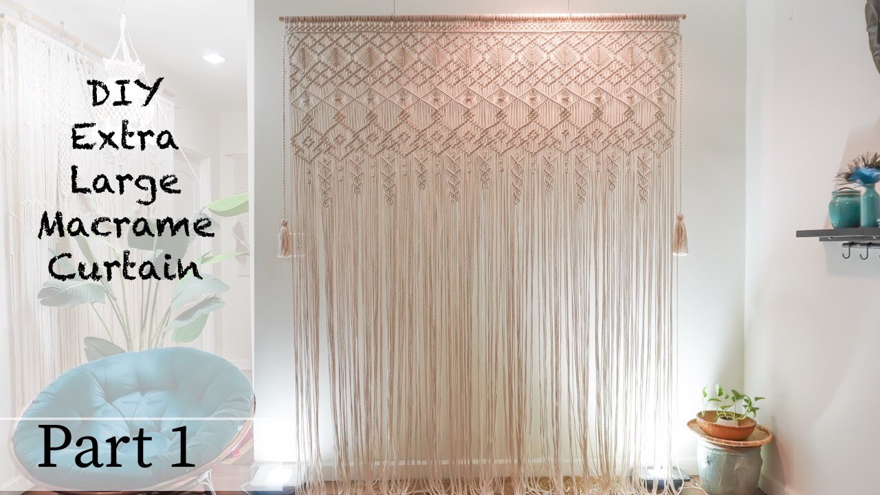 How to make a Extra large macrame curtain Part 1/ Easy Macrame/ Step by step Tutorial