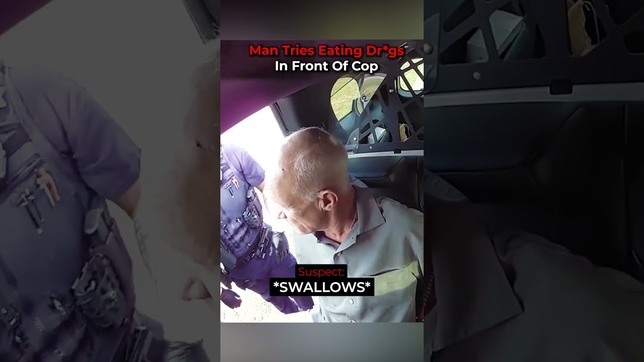 Man Tries Eating Dr*gs In Front of Cop  #bodycam #cops #police