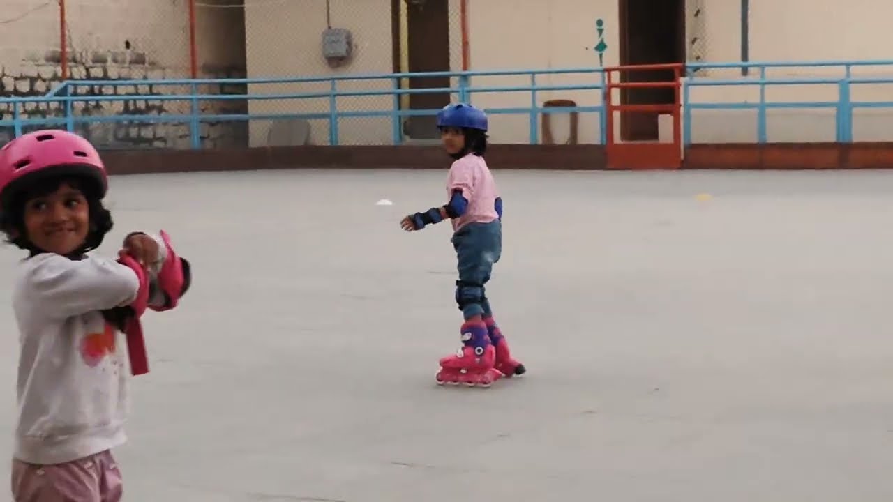 157day skating practice 👍#36త day myra స్కేటింగ్ క్లాస్||myrasisters||new skating video 👍😱