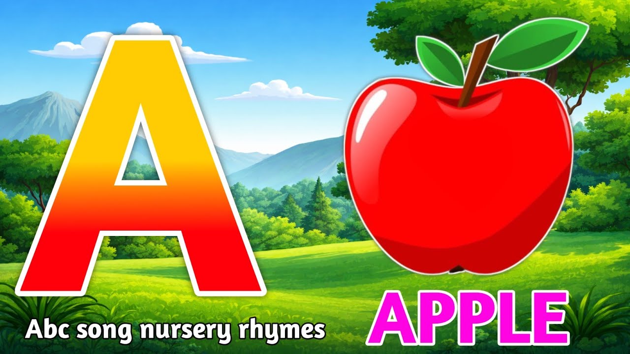 Phonics song with TWO Words - A For Apple - ABC Alphabet Songs with sound for children