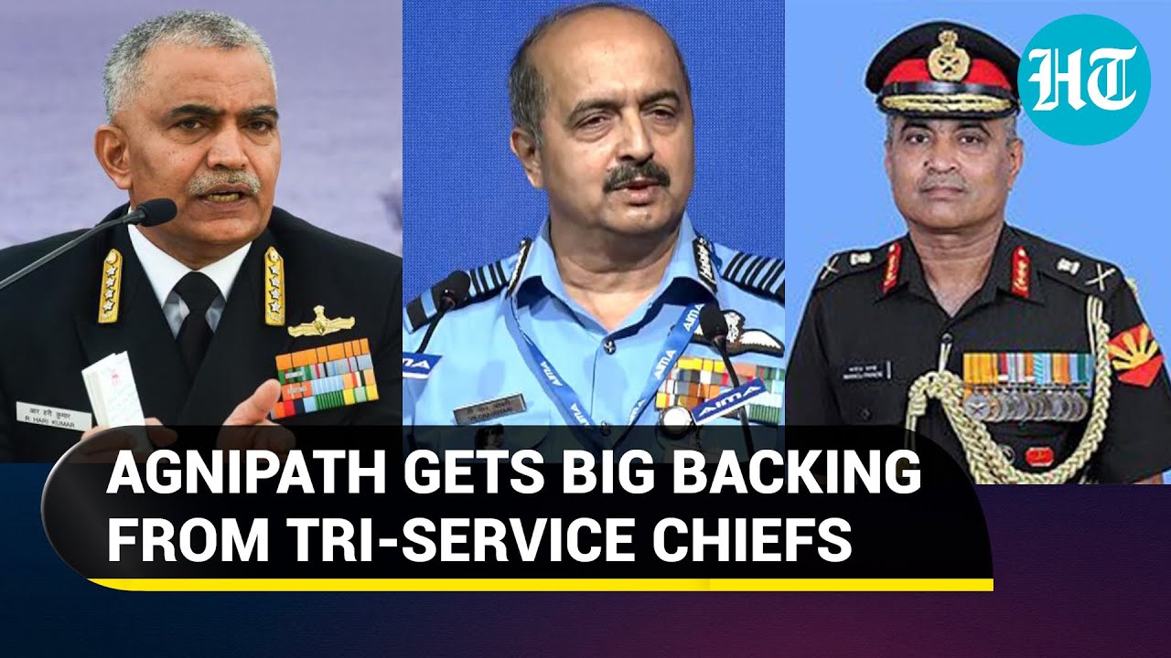 Army, Navy &  Air Force chiefs break silence on Agnipath stir; Blame misinformation for protests