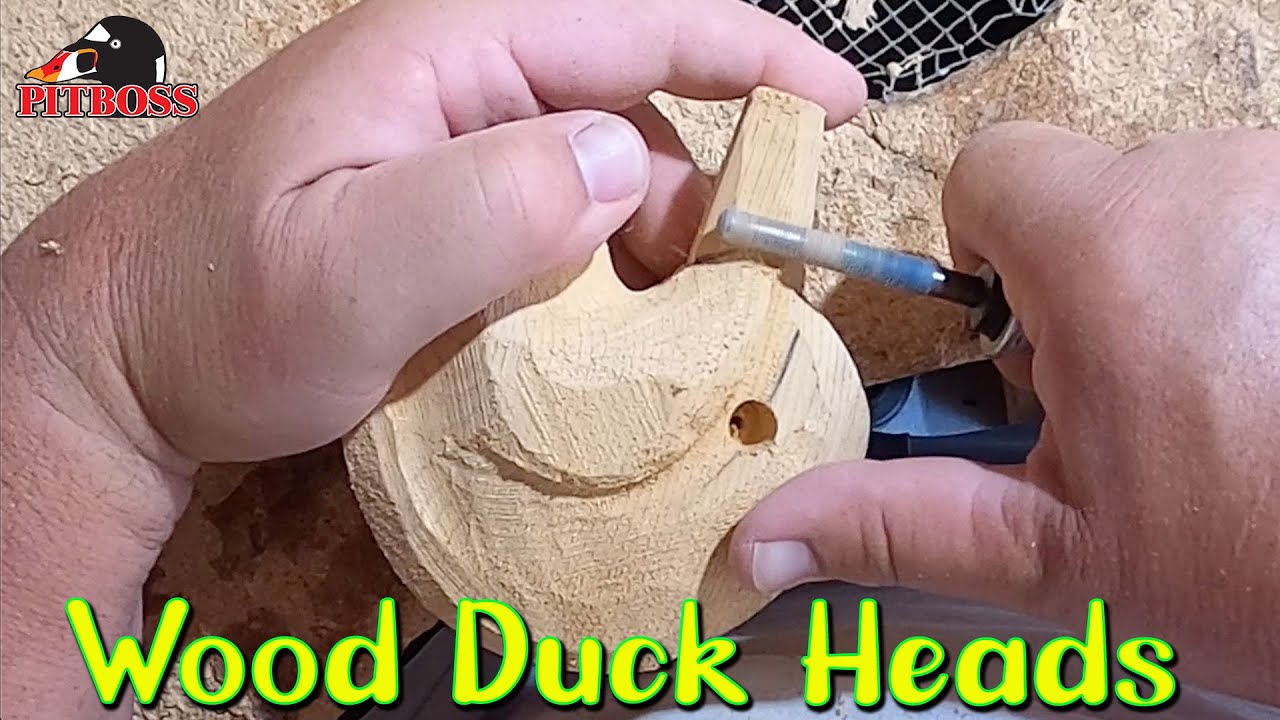 How to Carve a Wood Duck Head - Decoy Carving - Pitboss Waterfowl Style