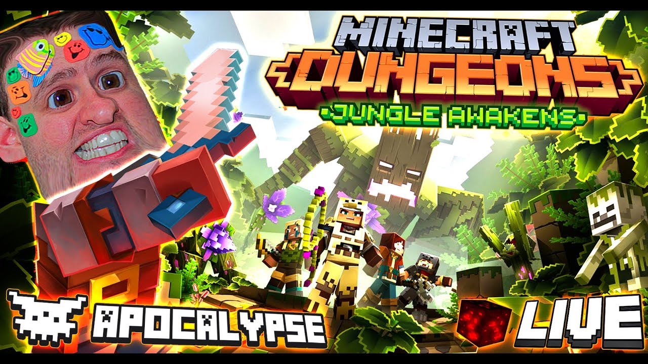 LIVE Minecraft Dungeons Jungle Awakens NEW GAME DLC | PRO Apocalypse Difficulty Gameplay Playthrough