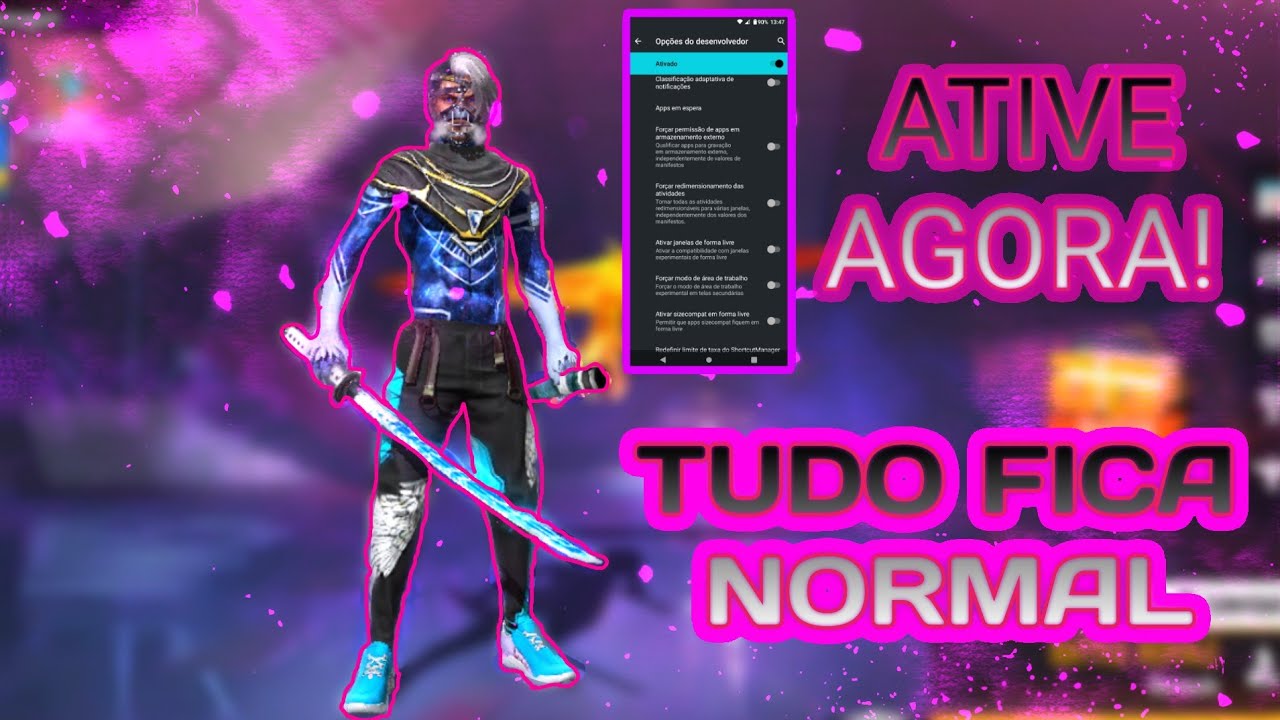 COMO COLOCAR DPI SEM DIMINUIR NADA NA INTERFACE DO SEU CELULAR : FREE FIRE