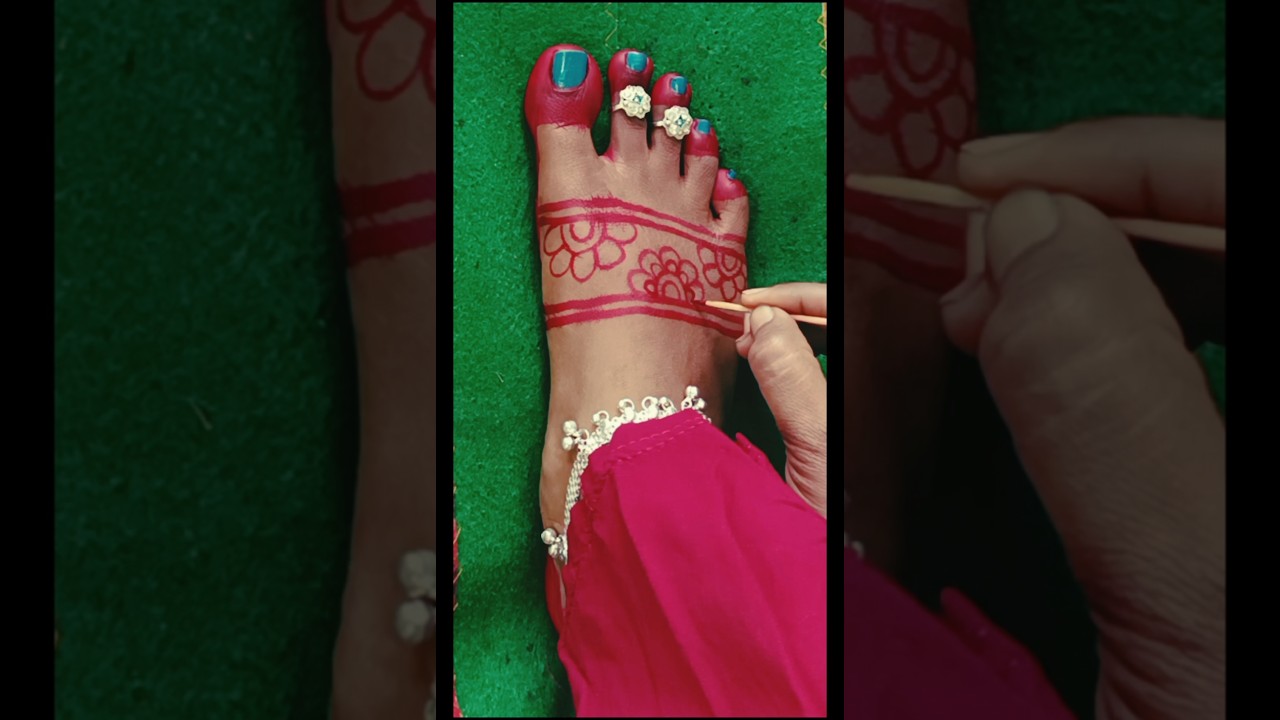 होली में लगाए खुबसूरत महावर डिजाइन #alta #mehndi #mahavar #shortssong #viralshorts #art