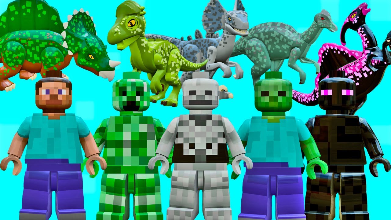 MINECRAFT E SEUS DINOSSAUROS no LEGO Jurassic World MOD