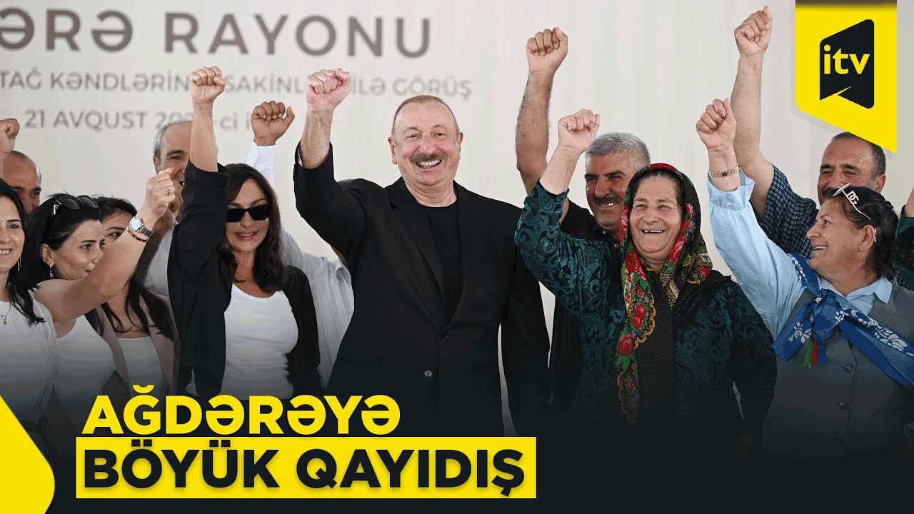İlham Əliyev Ağdərədə Vəngli və Kolatağ kəndlərinin sakinləri ilə görüşüb