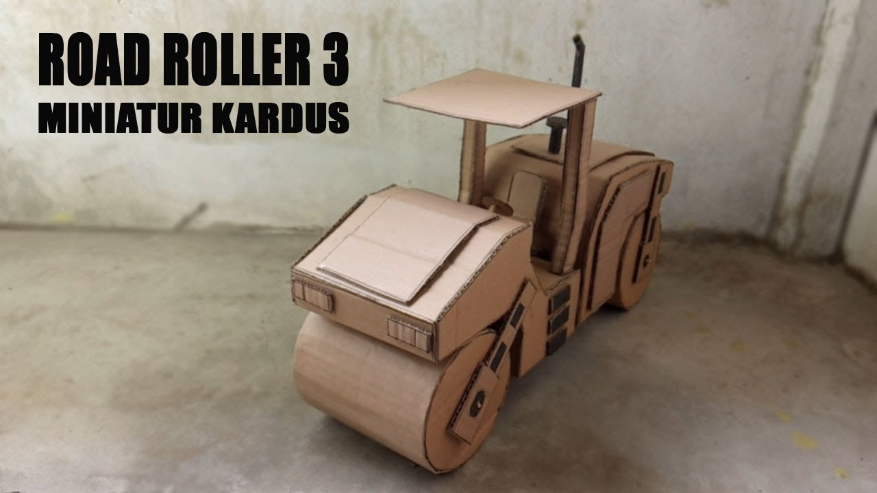 CARA MEMBUAT ROAD ROLLER DARI KARDUS 3