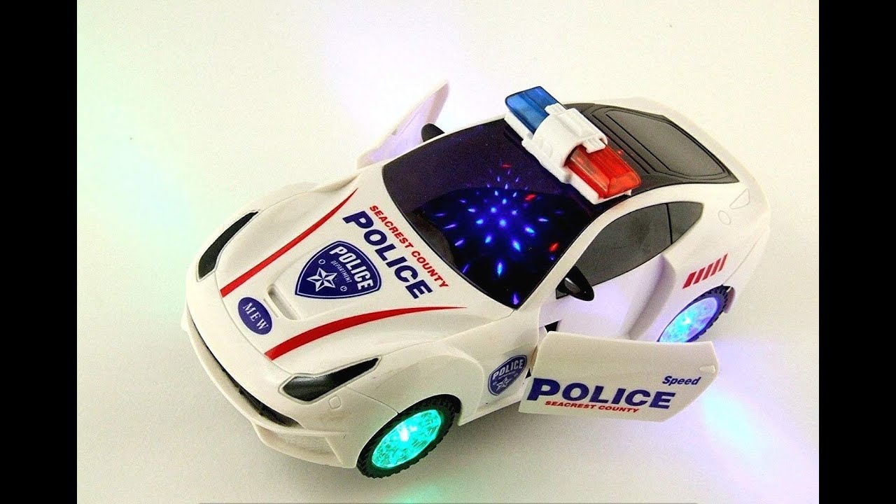 Police Car Toys 3D Light with Music, Learning Video car Toy For Kids.