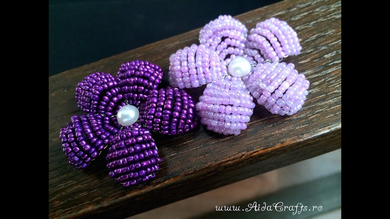 DIY ✿ Handmade ✿ Beaded Round Flower ✿ Floare Margele ✿ AidaCrafts