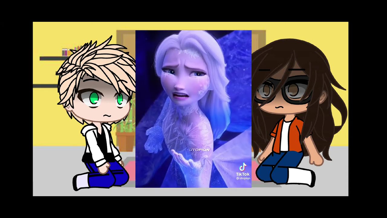 gacha club react to marinette as elsa from frozen