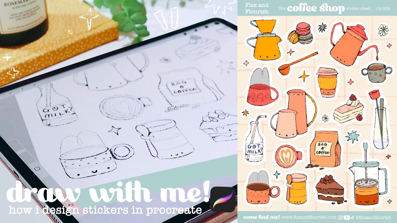 ✸ Рисуйте со мной в Procreate! ✏️ Как я разрабатываю наклейки, форматирую для Cricut, а также даю...