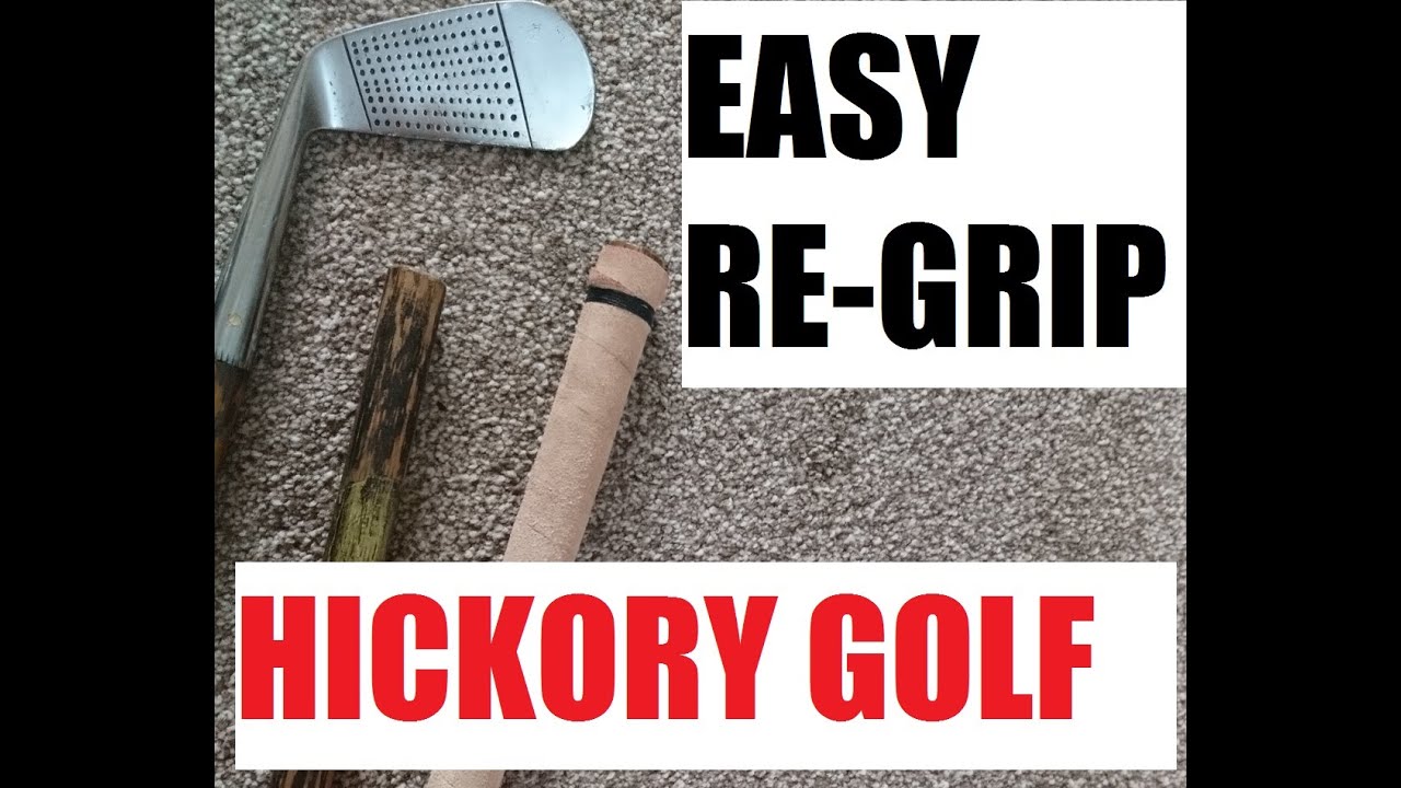 Re-gripping antique hickory golf club made easy