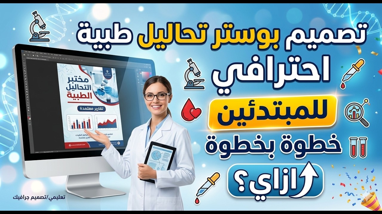 اازاي تصمم بوستر تحاليل طبية احترافي للمبتدئين خطوة بخطوة