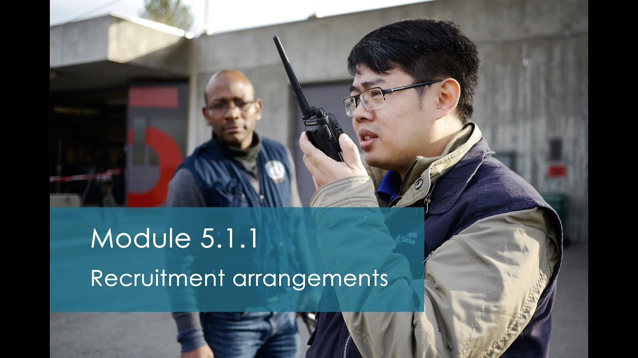 WHO: GO Training - Recruitment arrangements - Module 5.1.1