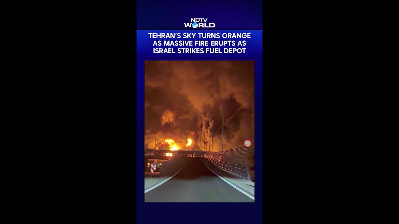 Iran War | Skies In Tehran Turn Orange As Massive Inferno Erupts After Israel Strikes Fuel Depot