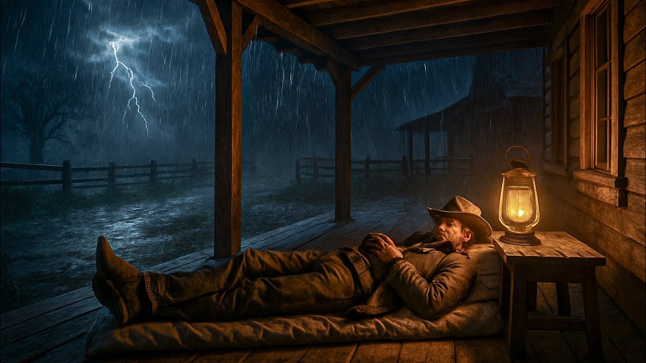 John Marston Sheltering on the Porch During a Powerful Storm/RDR2 ASMR 