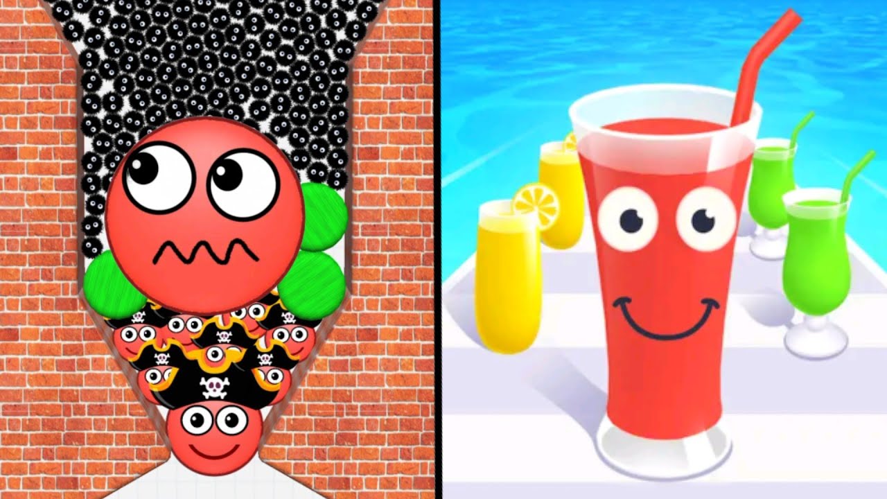Hide Ball (draw to smash) 🆚 juice run (happy glass) / 2048 gameplay new update