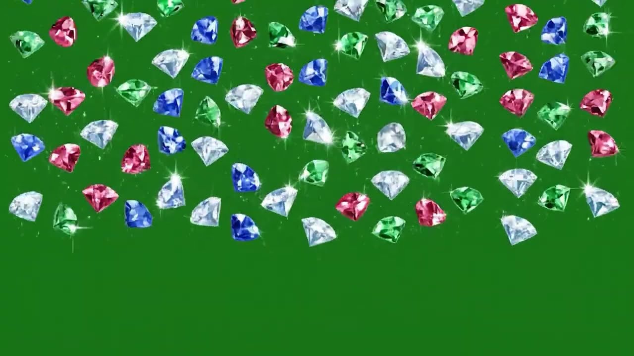Top 6 Falling Diamonds 4K Looping Animation