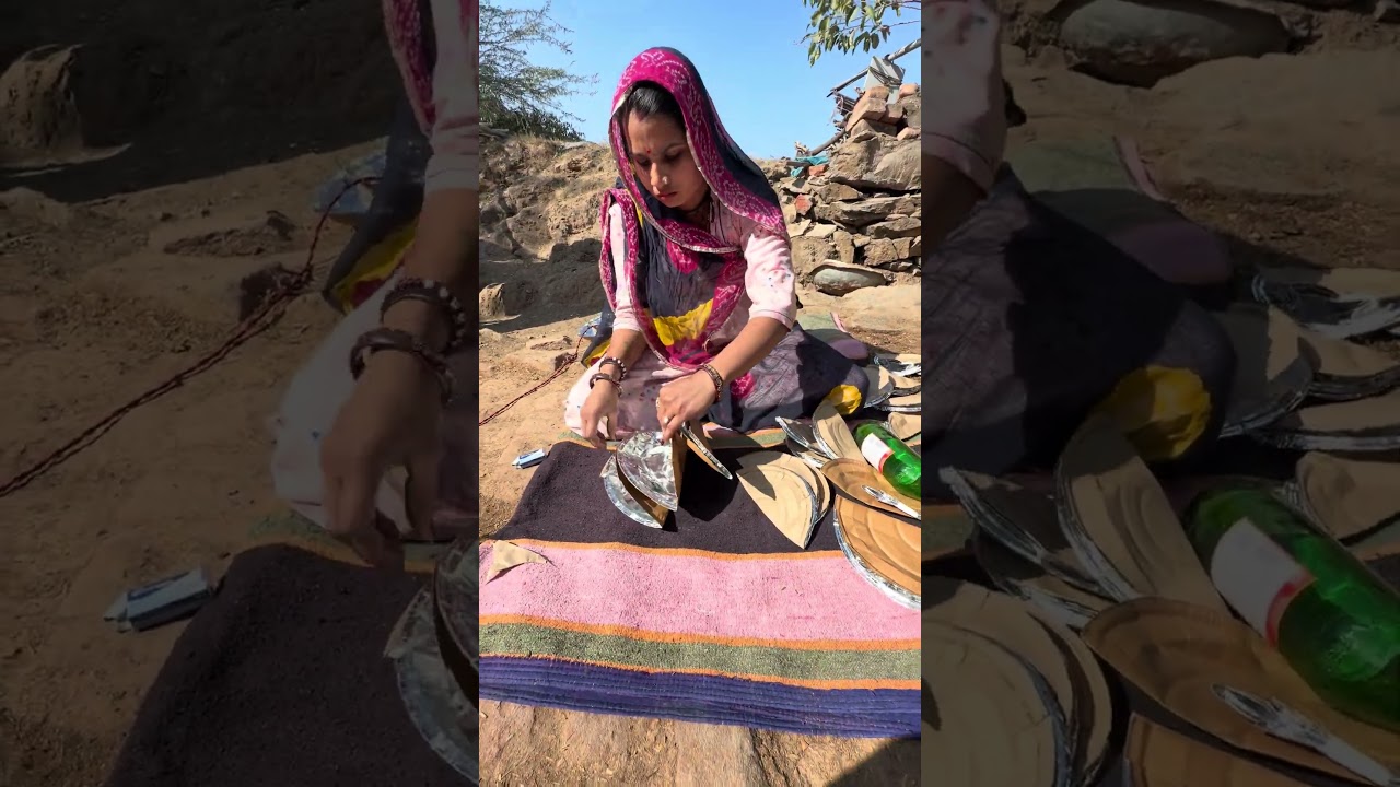 The poor girl from the mountains😱👉created an amazing item using paper plates, beer, and lights.