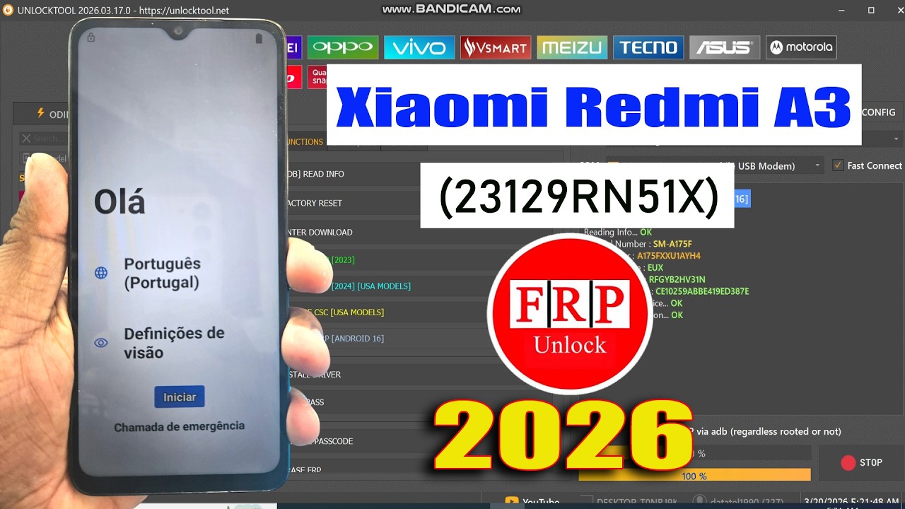 Xiaomi Redmi A3 (23129RN51X) FRP Bypass Unlock Tool 2026