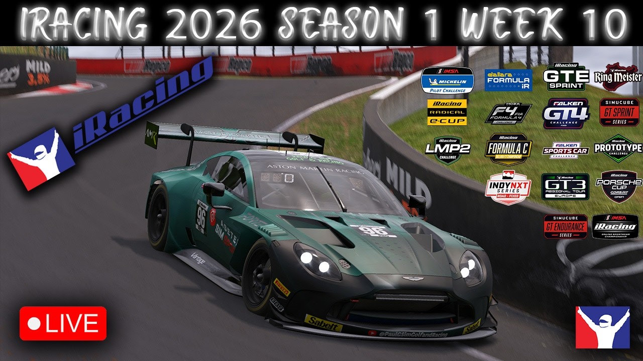 iRacing 2026 Season 1 Week 10 | GT3 at Bathurst & Monza, Proto/GT Le Mans, Porsche Cup Sebring