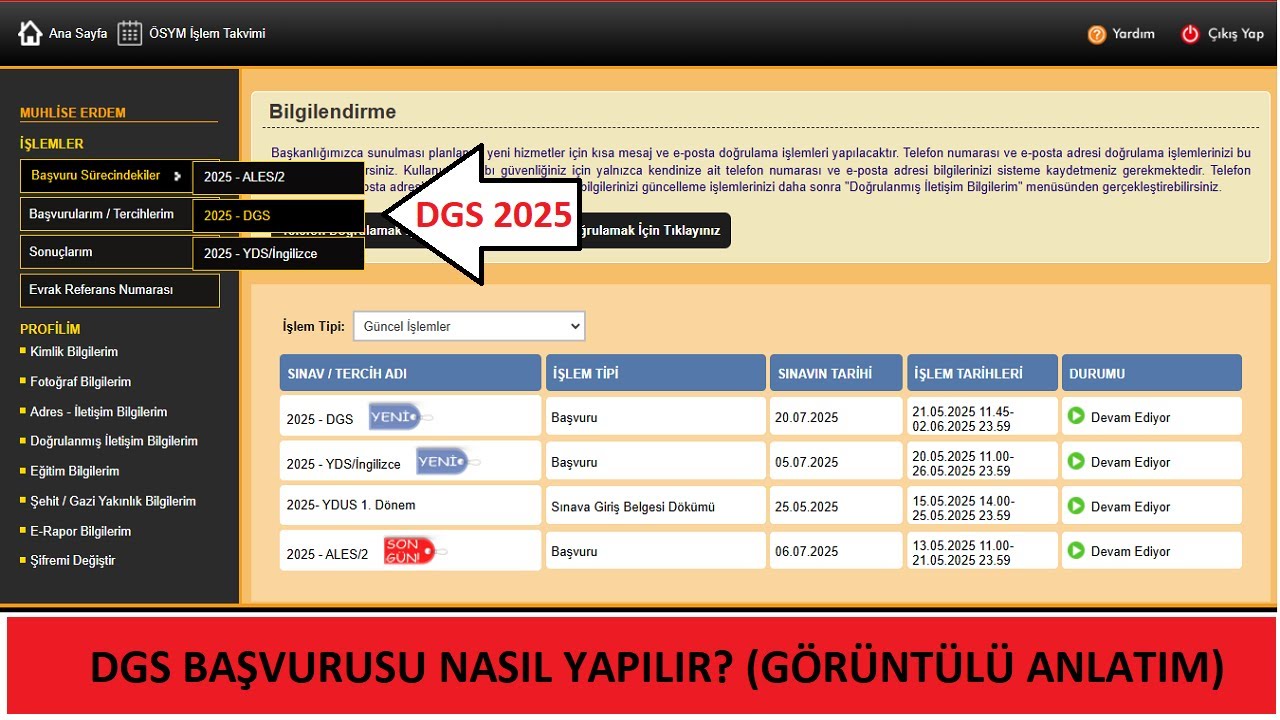 DGS BAŞVURUSU NASIL YAPILIR? DGS İLE GE&Ccedil;İŞ YAPILACAK LİSANS B&Ouml;L&Uuml;MLERİ (DGS 2025 BAŞVURUSU)