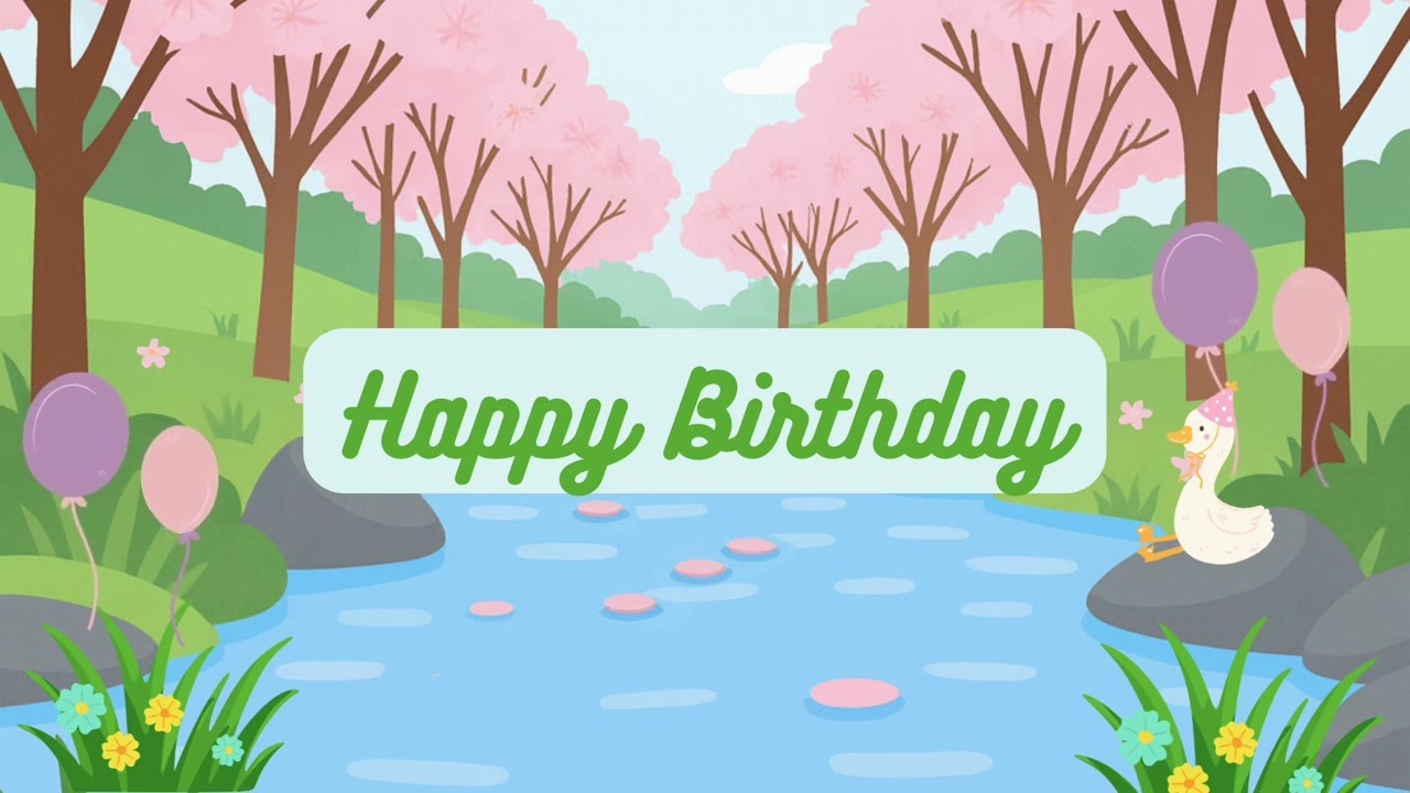 Happy Birthday Background - Spring Birthday Background - Cute Birthday Party  Background