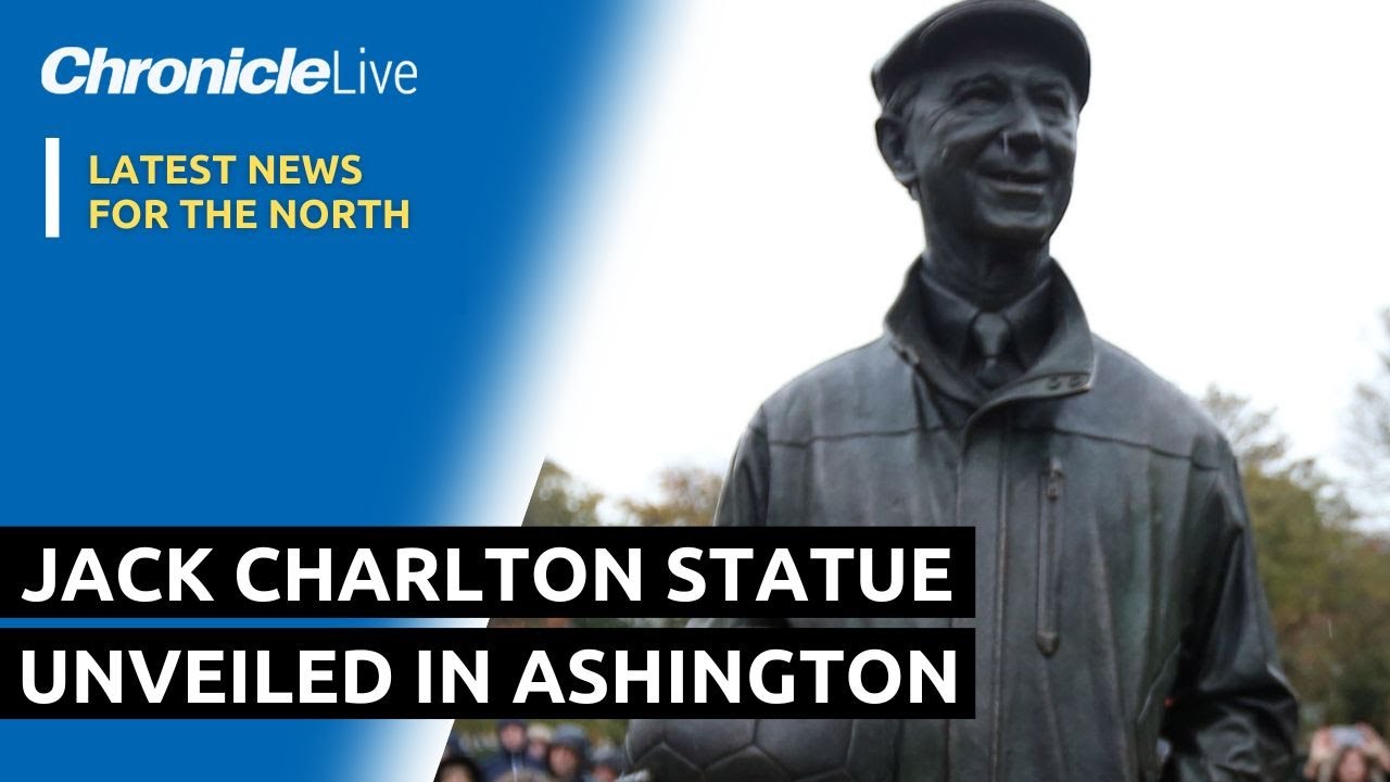 Hundreds turn out for unveiling of Jack Charlton statue in his home town Ashington