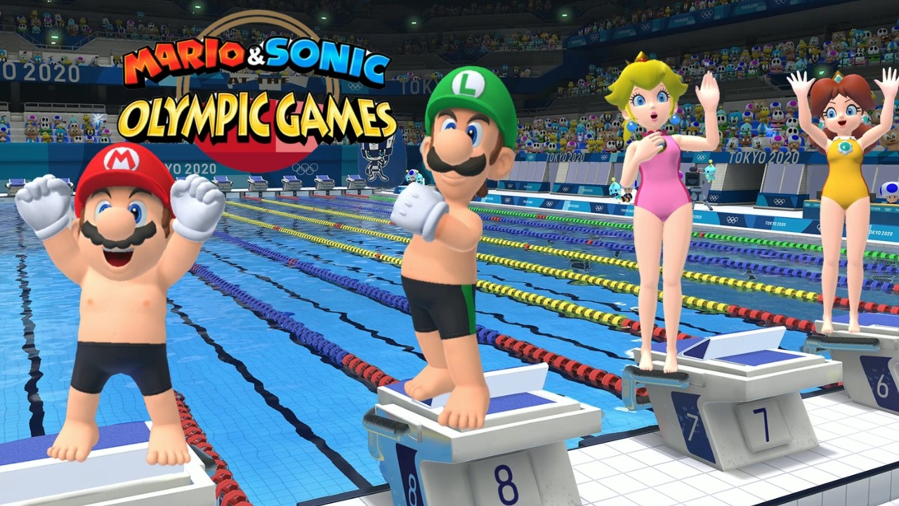 Swimming 100m Hard Gameplay Mario & Sonic At The Olympic Games Tokyo 2020 Mario Luigi ++ Metal Sonic