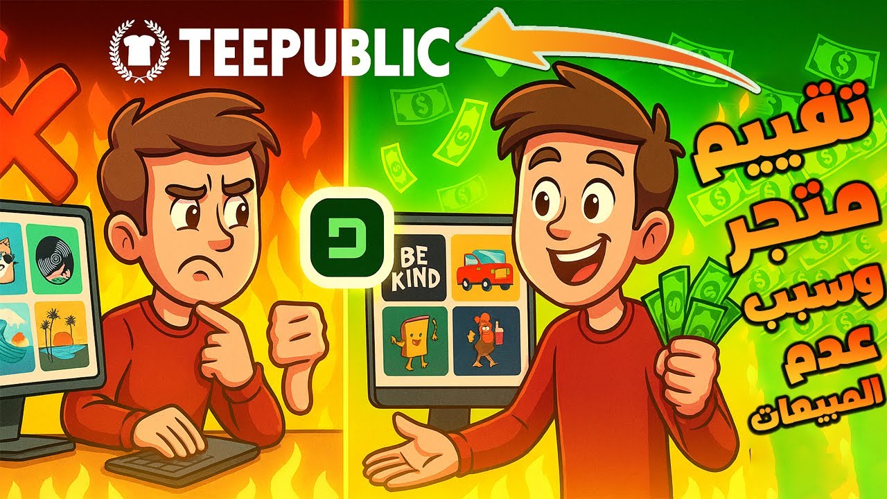ليه متجرك مش بيبيع؟ 😱 | تحليل أخطاء تصميماتك على TeePublic!