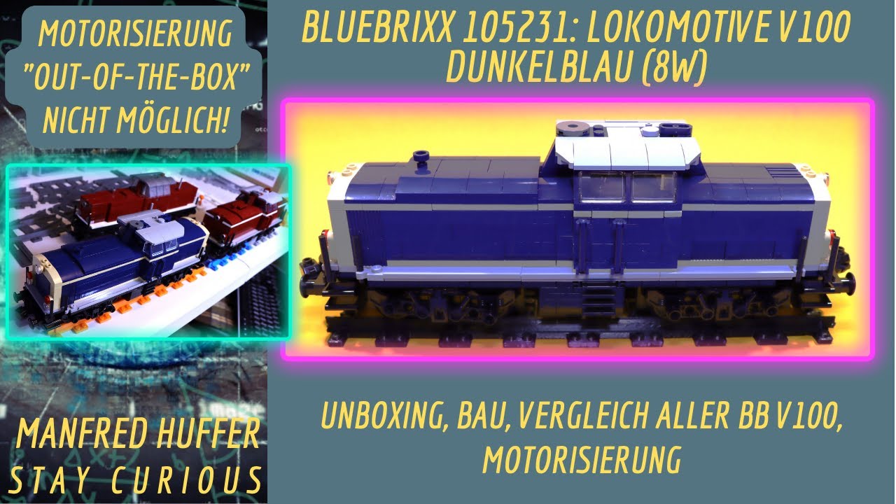 Bluebrixx 105231: V100 in Blau/Beige (8W): Leicht zu bauen aber schwierig zu motorisieren!