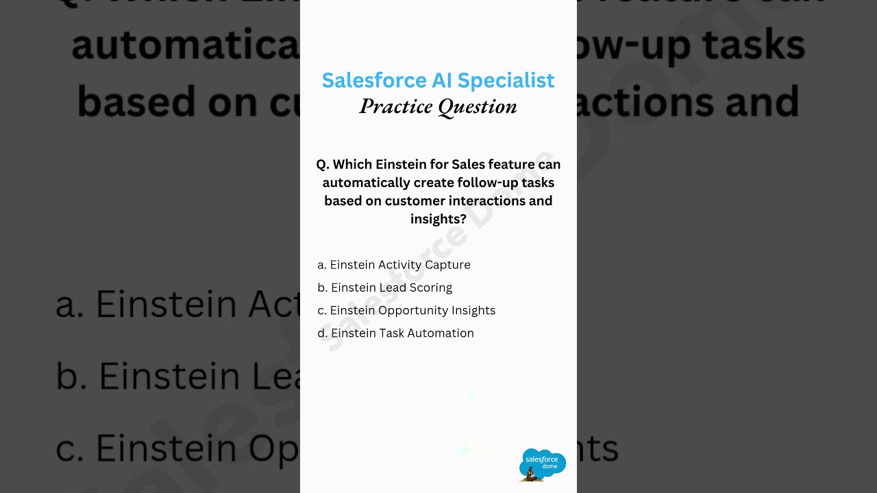 Salesforce AI Specialist 100 Practice Questions | Salesforce Dome #education #aicertification