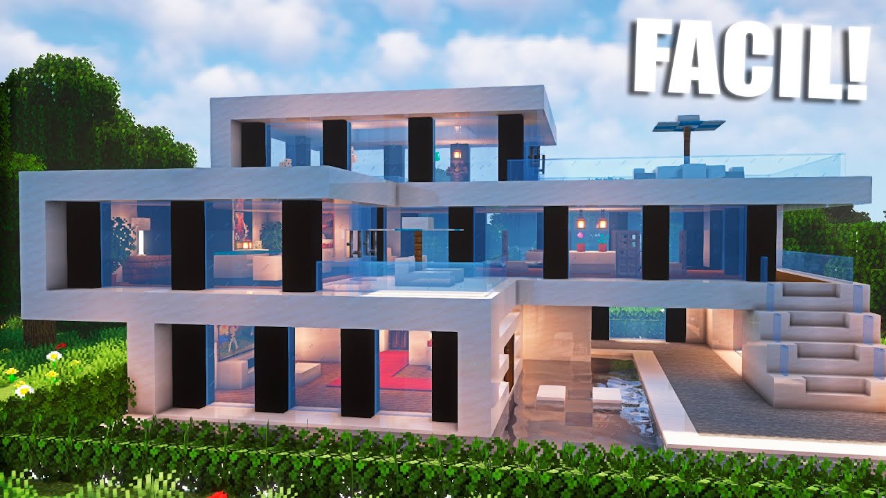 ✅C&oacute;mo hacer una casa MODERNA en Minecraft🏡 (F&Aacute;CIL Y R&Aacute;PIDO) (#12)