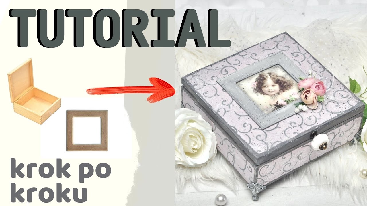 #758 Decoupage retro pudełko ze starym portretem - DIY tutorial