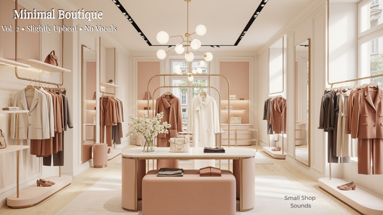 Minimal Boutique Ambience ✨ Vol. 2 | Slightly Upbeat Retail Background Music (No Vocals) | 3 Hours