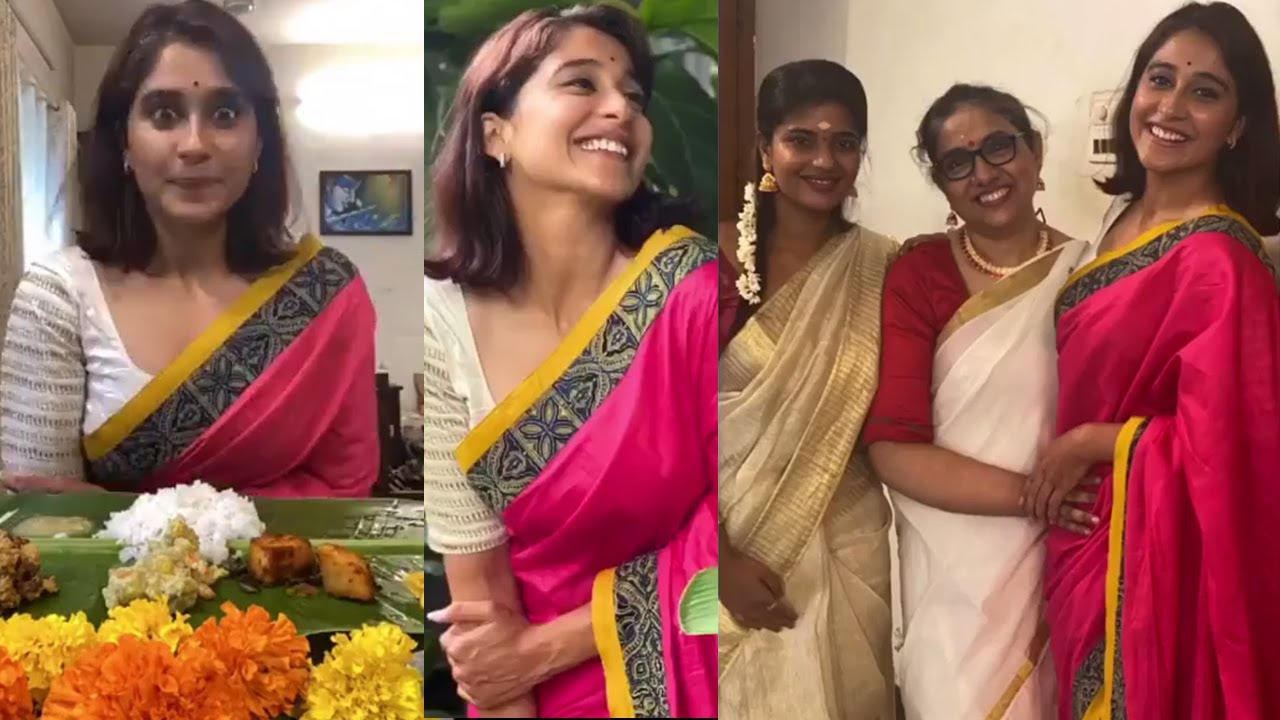 Actress Regina Cassandra Onam Festival Celebration With Her Family | VD Entertainments
