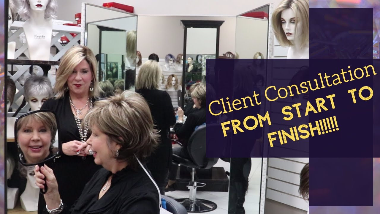 Synthetic Wig Client Consultation featuring styles from Noriko and Jon Renau