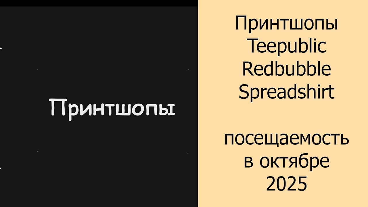 Принтшопы Teepublic, Redbubble, Spreadshirt посещаемость в октябре 2025 #принтшопы #принтшоп
