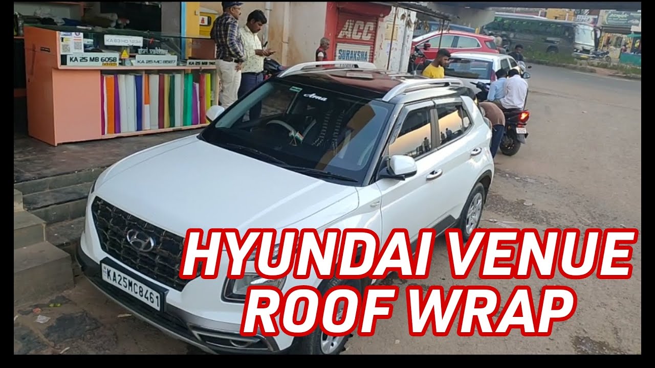 HYUNDAI VENUE ROOF WRAP | GLOSS BLACK WRAPING #hyundai #black #wrap