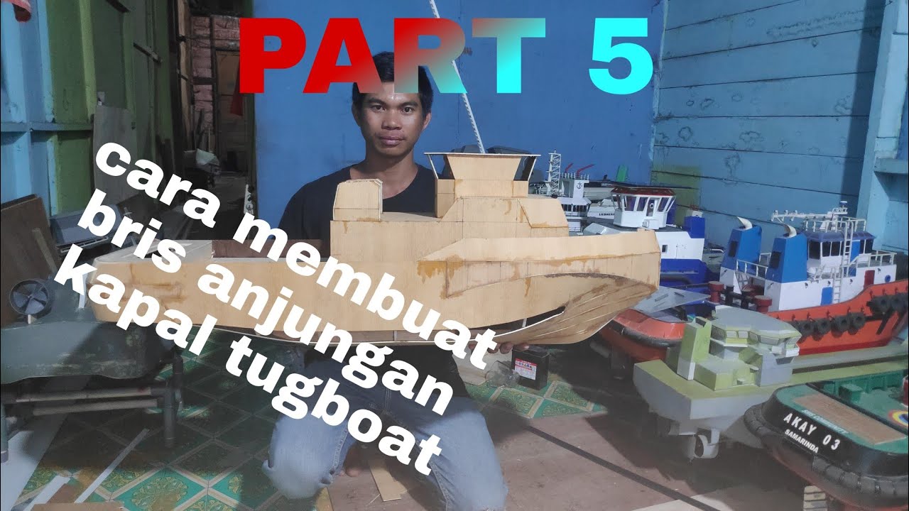#RC#RCtugboat( PART 5 )Cara membuat bris anjungan kapal tugboat rc
