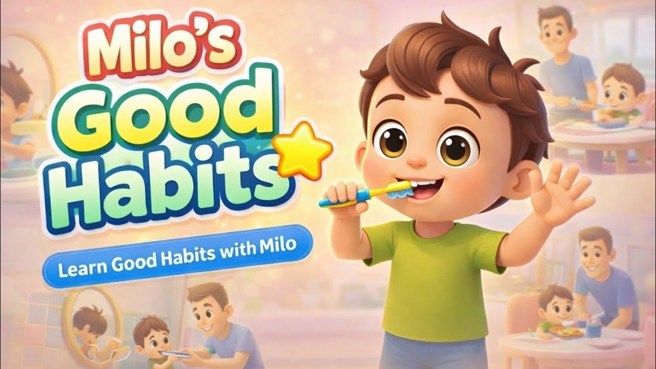 🌈Milo’s Good Habits Song 🪥🍎 | Morning Routine & Healthy Habits for Kids |#funforkidsenglishrhymes 