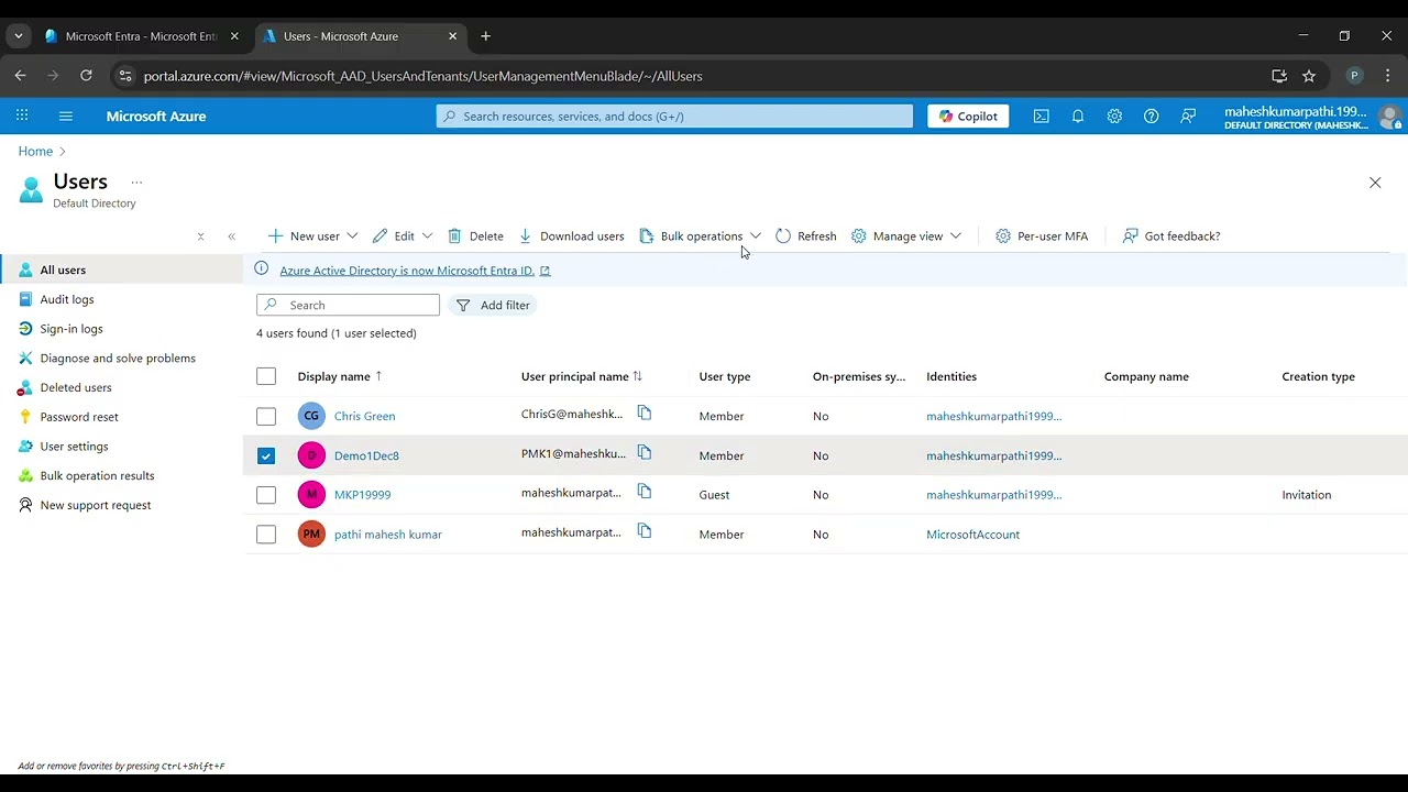 Delete the user account from Microsoft Entra ID
