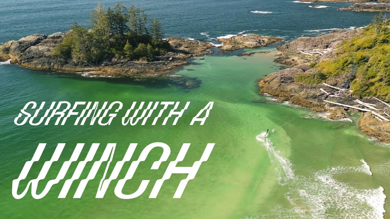 Surfing with a Wakeboard Winch on a remote island in Canada