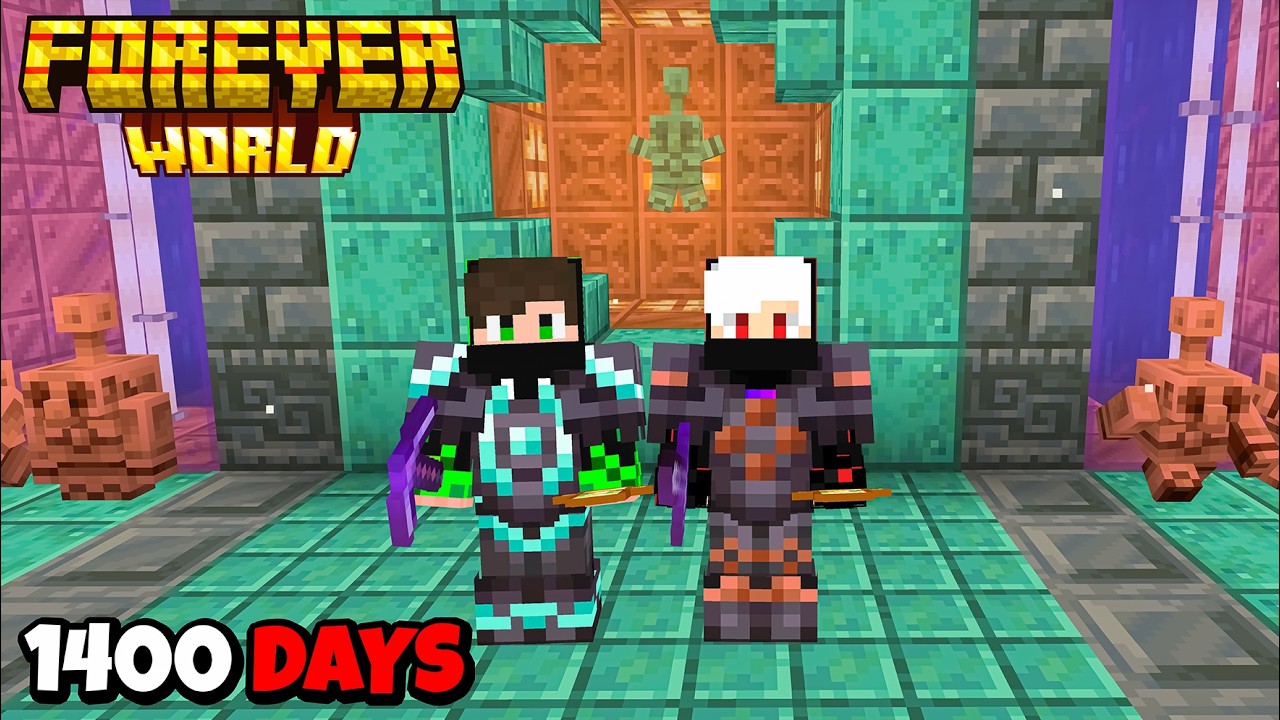 We Survived 1400 Days In Forever World In Minecraft Hardcore !
