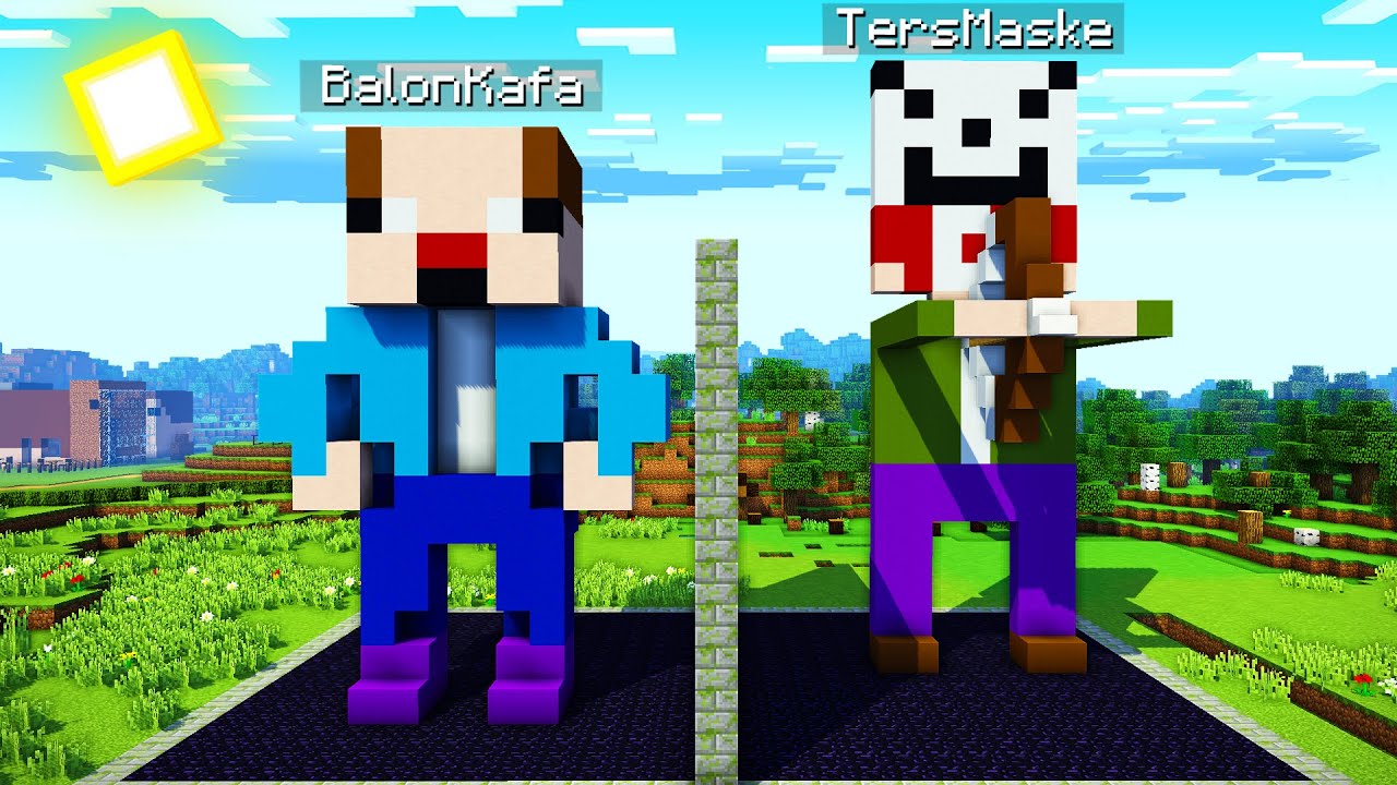 BALON KAFA HEYKELİ VS TERS MASKE HEYKELİ - BalonCraft #245 - Minecraft