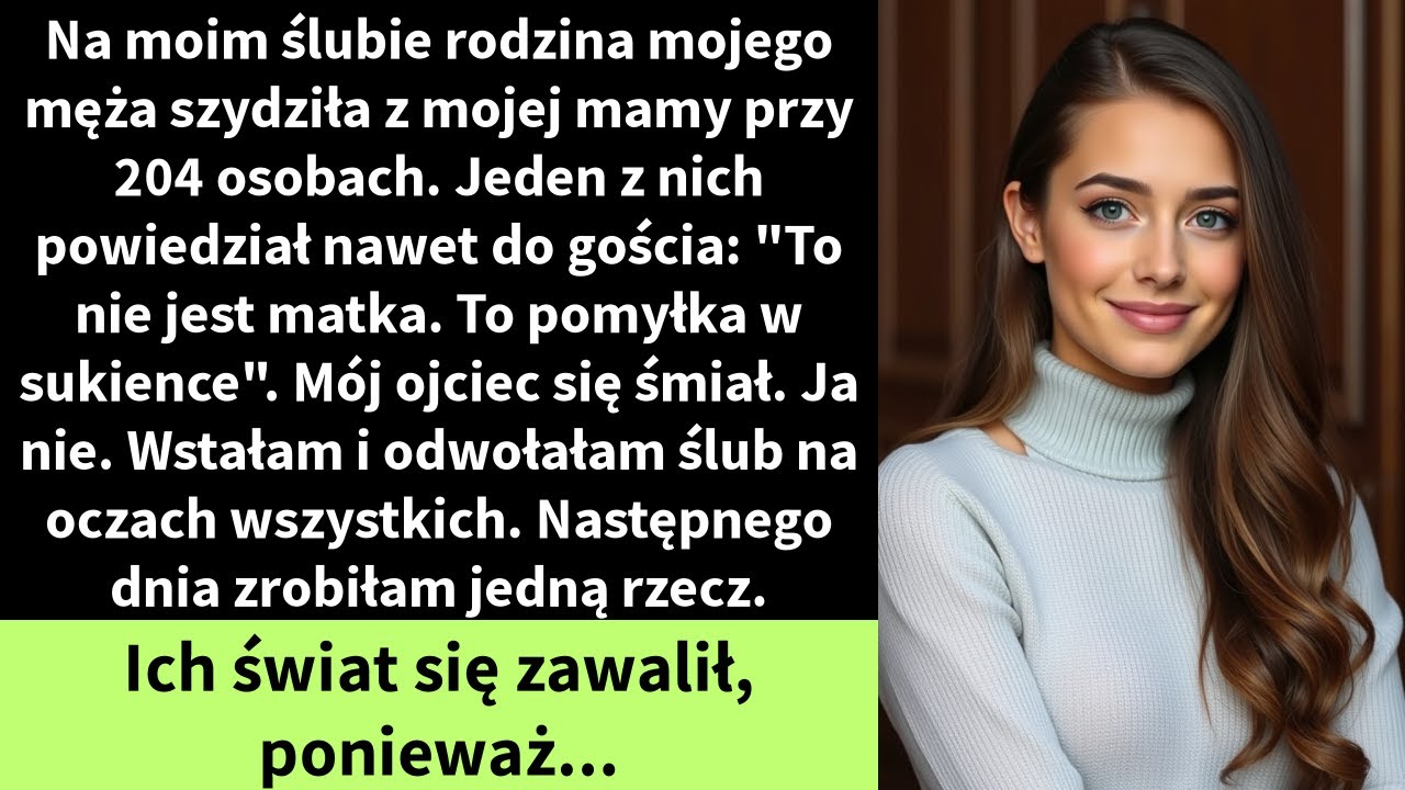 Na moim ślubie rodzina mojego męża szydziła z mojej mamy przy 204 osobach.