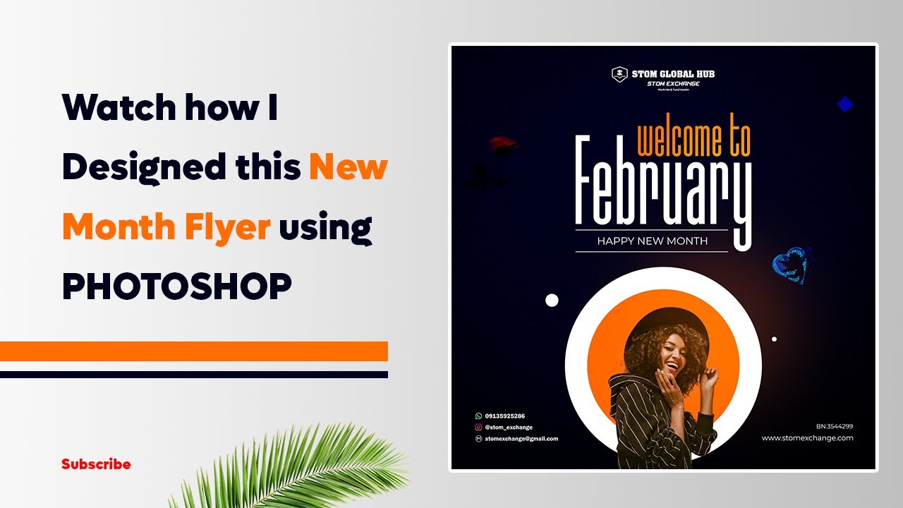 New Month Flyer Design with Adobe Photoshop Tutorial Video step by step