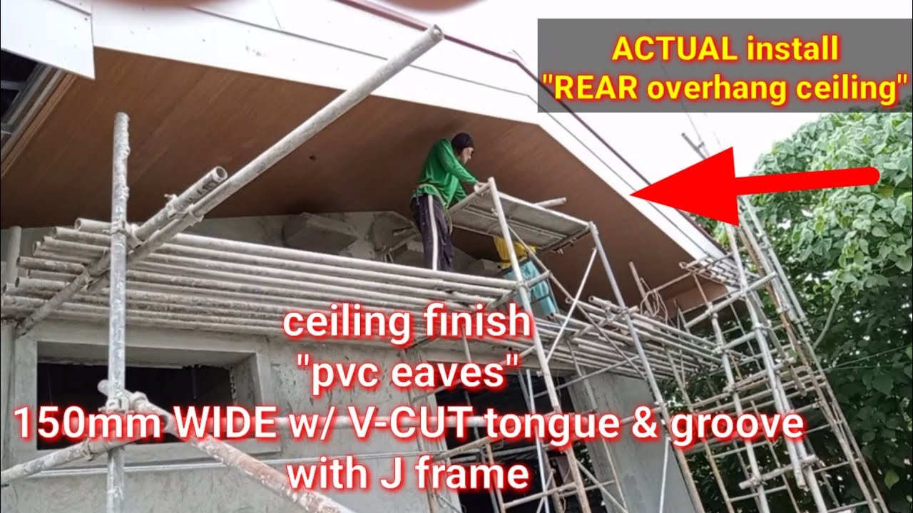 (ACTUAL) pag kabit Ng (PVC EAVES) overhang ceiling